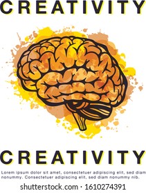 Creative idea - business vector logo template concept illustration. Abstract human brain creative sign. Infographic symbol. Vector EPS 10