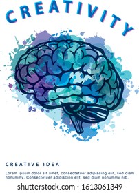 Creative idea - business vector logo template concept illustration. Abstract human brain creative sign. Infographic symbol. Vector EPS 10