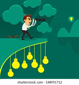 Creative idea businessman finding the success solution