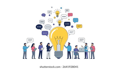 Creative Idea Collaboration Process Generate Success With Business Growth Strategy