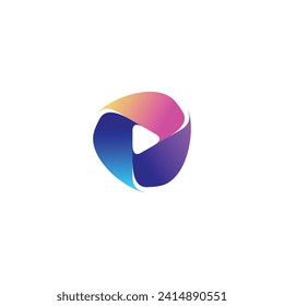 Creative Idea colorful Play media logo digital futuristic style vector design template. Vector illustration
