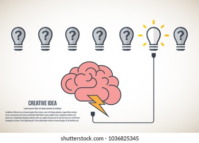 Creative idea concept. Business idea, innovation and solution, creative design, vector illustration.