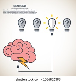 Creative idea concept. Business idea, innovation and solution, creative design, vector illustration.