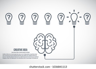Creative idea concept. Business idea, innovation and solution, creative design, vector illustration.