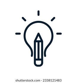 Creative idea concept. Copywriter, blogger, journalism. Vector icon isolated on white background.