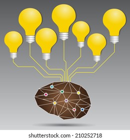 creative idea concept design, bulbs speech bubbles. 