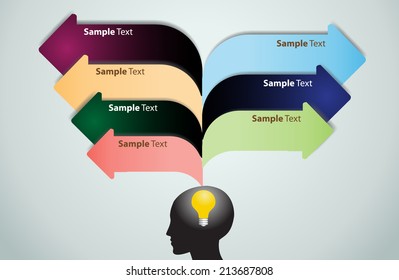 creative idea concept design, Colorful arrow speech bubbles. 