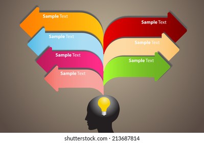 creative idea concept design, Colorful arrow speech bubbles. 