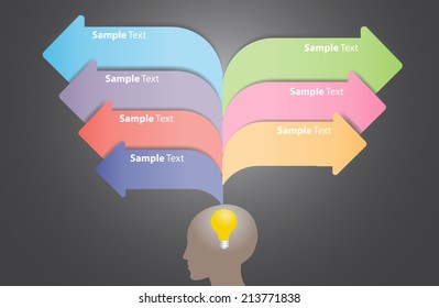 creative idea concept design, Colorful arrow speech bubbles. 
