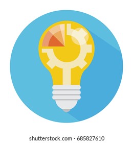 Idea creativa .Concepto de idea e innovación. Icono de la bombilla.