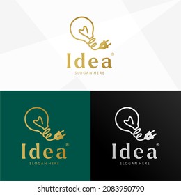 Creative Idea concept with light bulb and plug icon ,vector illustration