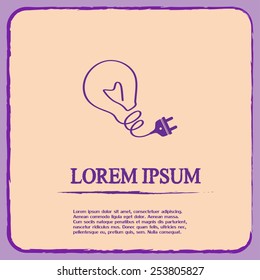 Creative Idea concept with light bulb and plug icon ,vector illustration