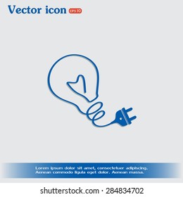 Creative Idea concept with light bulb and plug icon ,vector illu