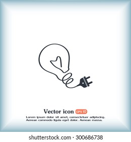 Creative Idea concept with light bulb and plug icon ,vector illu