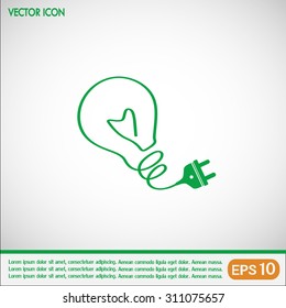 Creative Idea concept with light bulb and plug icon ,vector illu