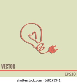 Creative Idea concept with light bulb and plug icon ,vector 