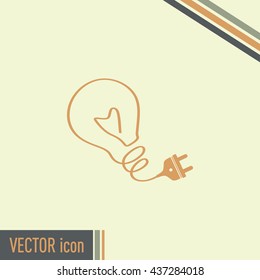Creative Idea concept with light bulb and plug icon ,vector illu