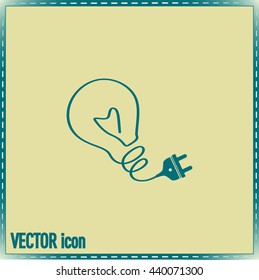 Creative Idea concept with light bulb and plug icon ,vector illu