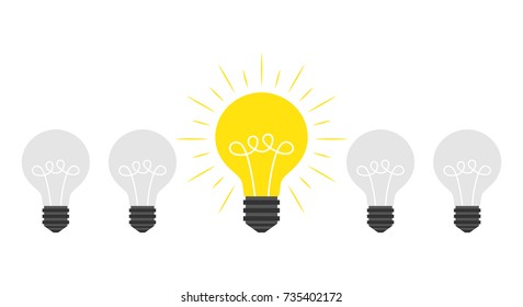 Creative idea concept. Light bulb. Vector illustration.