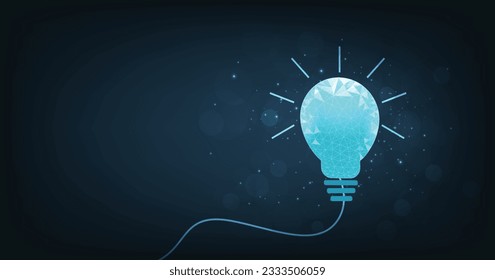 Creative idea concept. Creative mind or brainstorm with light bulb pictures on dark blue background.Vector illustration.