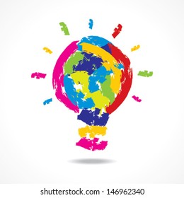 creative idea concept with  painted bulb stock vector
