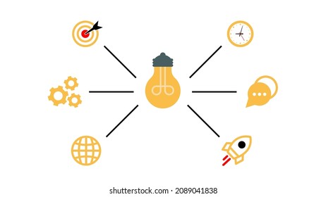 concepto de idea creativa para la gestión de negocios de estrategia a buen éxito. ilustración vectorial