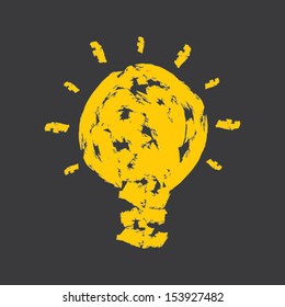 creative idea concept with yellow painted bulb stock vector
