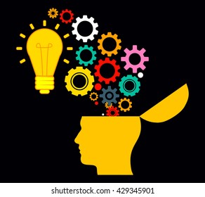 Creative idea. Conceptual background. Vector illustration.