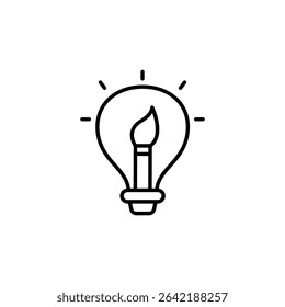 Creative Idea Conceptualization With Lightbulb Paintbrush On Transparent