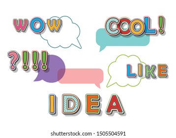 Creative idea consept. Pop art comic style speech bubble dialog conversation. Vector illustration