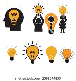 Creative Idea Continuous Line Editable Icon, bulb, logo, icons