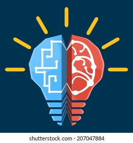 Creative Idea. Digital brain concept