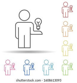 Creative idea of ??An employee line in multi color style icon. Simple thin line, outline vector of business organisation icons for ui and ux, website or mobile application