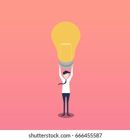 Creative idea flat design illustration as lightbulb