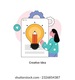 Ilustración del vector de diseño de estilo plano de ideas creativas. Ilustración de acciones