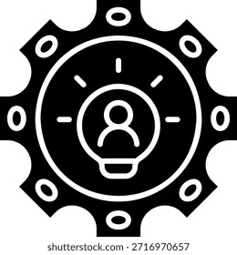 Engranaje creativo de la idea, icono del concepto del negocio