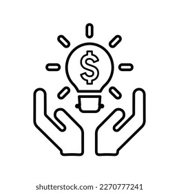 Icono de generación de ideas creativas. Línea, diseño de esquema.