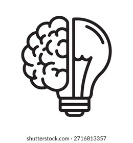 Generación de ideas creativas con cerebro y bombilla