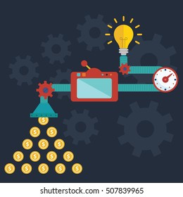 Creative idea generator bright idea modern vector illustration