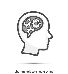 Creative idea in the head of a person. Vector illustration