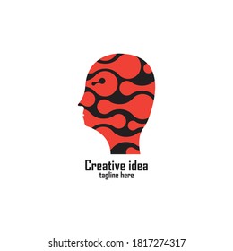 Creative idea Head Tech logo, Head logo concept vector, Head digital Technology Logo template designs vector illustration, Brain tech logo vector.
