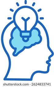 Creative Idea Icon Blue Vector Illustration