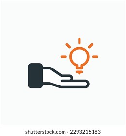  creative idea icon, isolated dark and orange icon in light background, perfect for website, blog, logo, graphic design, social media, UI, mobile app
