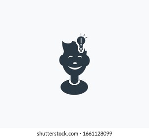 Creative idea icon isolated on clean background. Creative idea icon concept drawing icon in modern style. Vector illustration for your web mobile logo app UI design.