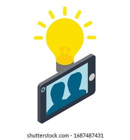 Icono de idea creativa. Isométrica ilustración del icono del vector de ideas creativas para la web