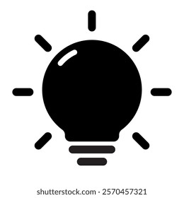 Creative idea icon. Light bulb icon vector. Light bulb icon in solid style.