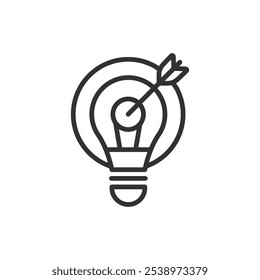 Creative idea icon in line design. Creative, idea, innovation, imagination, brainstorming, inspiration, design on white background vector. Creative idea editable stroke icon
