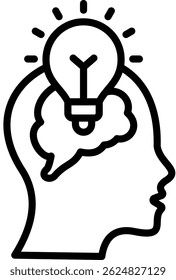 Creative Idea Icon Line Vector Illustration