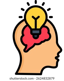 Creative Idea Icon Lineal Color Vector Illustration