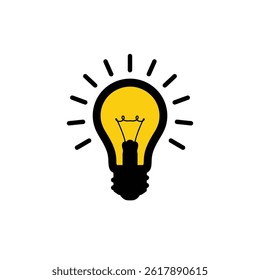 Ideia Criativa Ícone Iluminação Lâmpada Inovação E Imaginação Ilustração Vetor